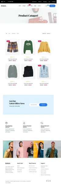 estore mini website template desktop screenshot