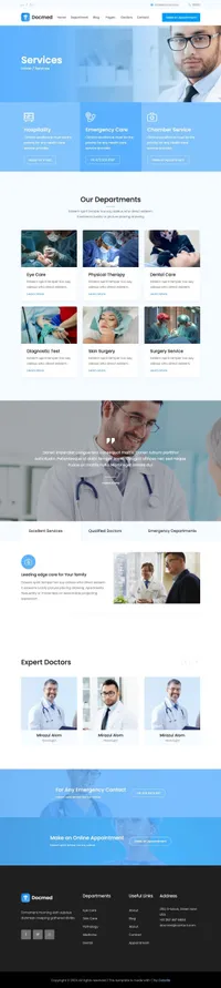 docmed mini website template desktop screenshot