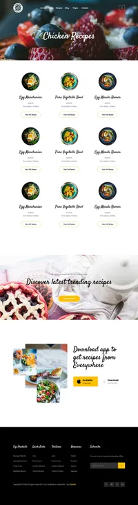 tasty-recipes mini website template desktop screenshot