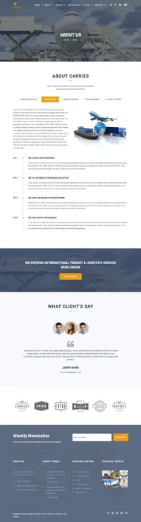 carries mini website template desktop screenshot