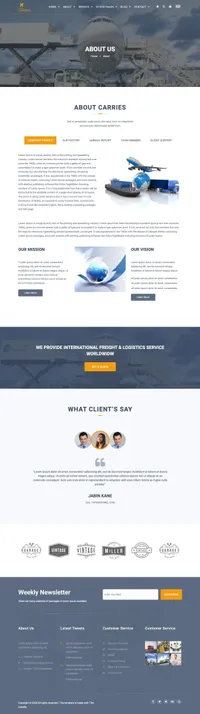 carries mini website template desktop screenshot