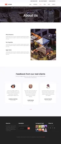 holmes mini website template desktop screenshot