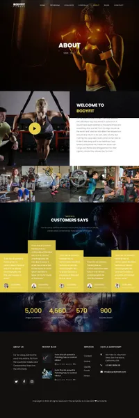 bodyfit mini website template desktop screenshot