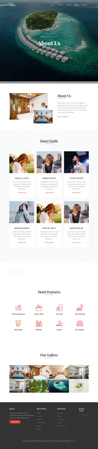 suites mini website template desktop screenshot