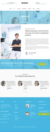 dentista mini website template desktop screenshot
