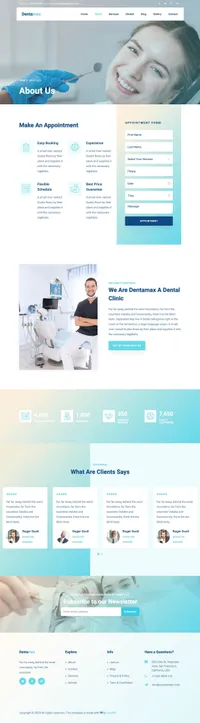 dentamax mini website template desktop screenshot