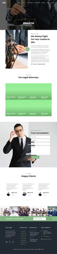 judge mini website template desktop screenshot