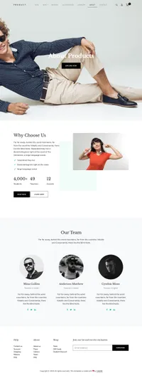 product mini website template desktop screenshot