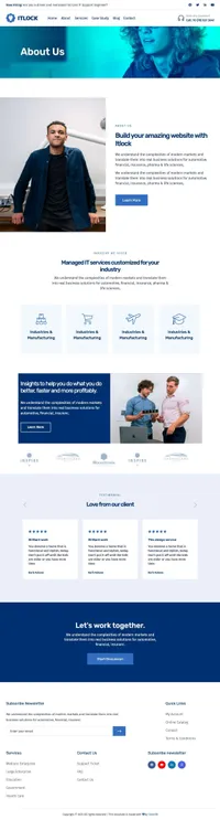 itlock mini website template desktop screenshot