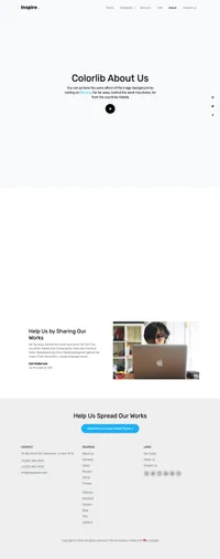 inspire mini website template desktop screenshot