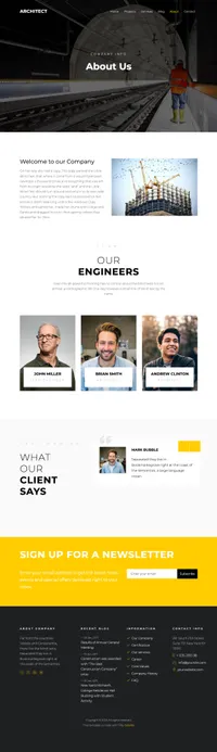 architect mini website template desktop screenshot