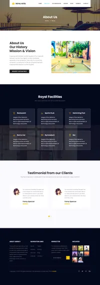 royal mini website template desktop screenshot