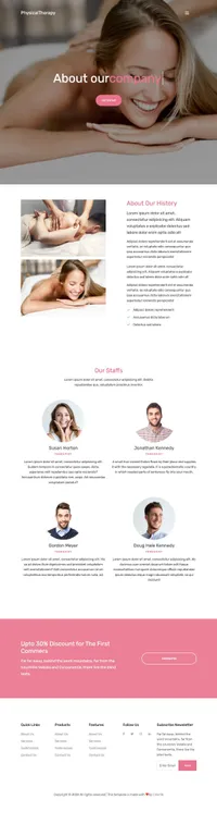 physical-therapy mini website template desktop screenshot