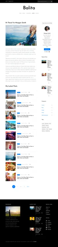 balita mini website template desktop screenshot