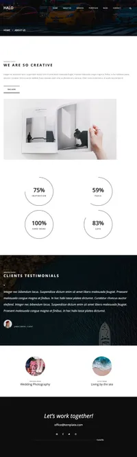 halo mini website template desktop screenshot