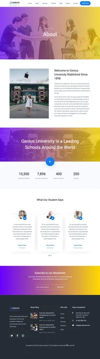 genius mini website template desktop screenshot