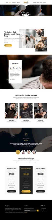 barcut mini website template desktop screenshot