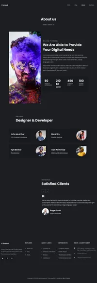 oraxol mini website template desktop screenshot