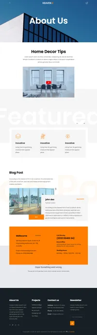heaven mini website template desktop screenshot