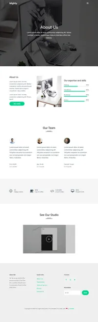 mighty mini website template desktop screenshot