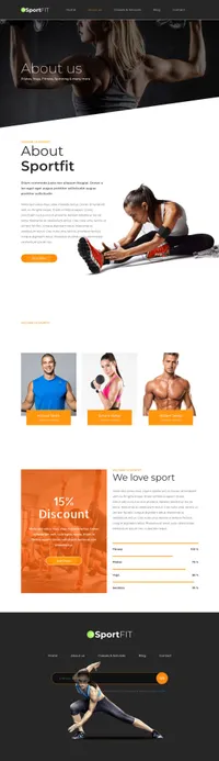 sportsfit mini website template desktop screenshot