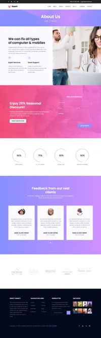 repair mini website template desktop screenshot