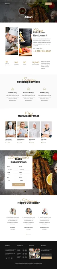 feliciano mini website template desktop screenshot