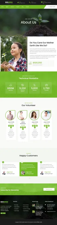 ecogreen mini website template desktop screenshot