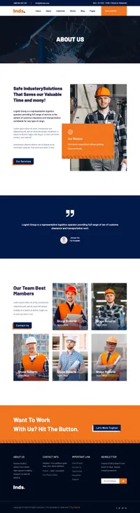 inds mini website template desktop screenshot