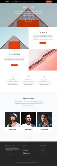 hexa mini website template desktop screenshot