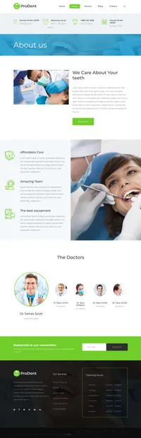 prodent mini website template desktop screenshot