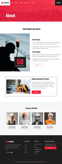 congoro mini website template desktop screenshot