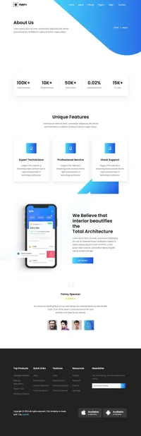 appru mini website template desktop screenshot