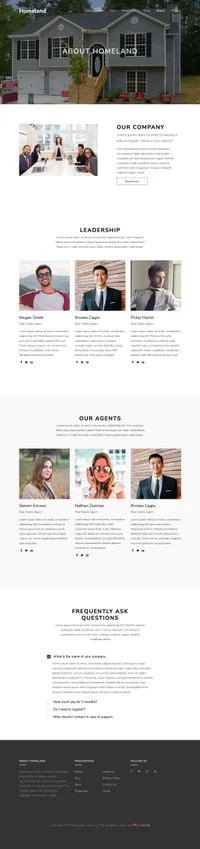 homeland mini website template desktop screenshot