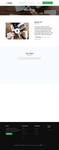 jobfinder mini website template desktop screenshot