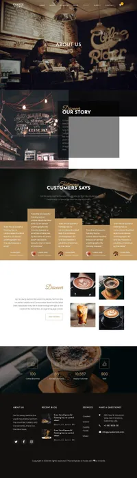 coffee mini website template desktop screenshot