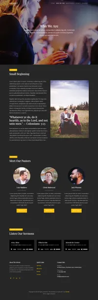 advent mini website template desktop screenshot