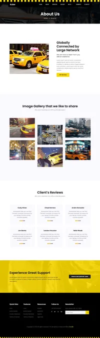 taxi mini website template desktop screenshot