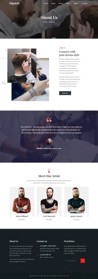 hipstyle mini website template desktop screenshot