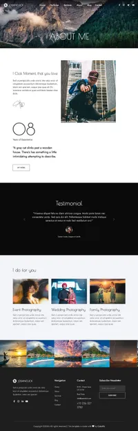 josanclick mini website template desktop screenshot