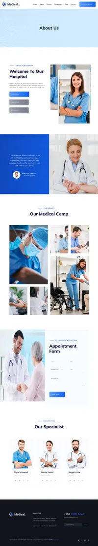 medicalcenter mini website template desktop screenshot