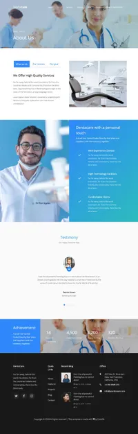 dentacare mini website template desktop screenshot