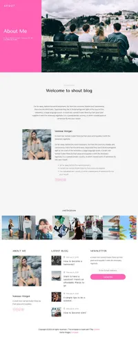 shout mini website template desktop screenshot