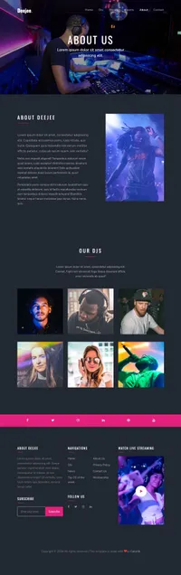 deejee mini website template desktop screenshot