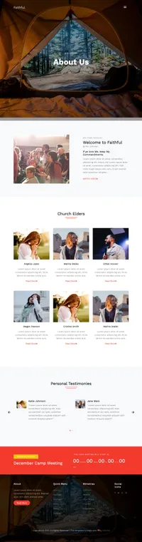 faithful mini website template desktop screenshot