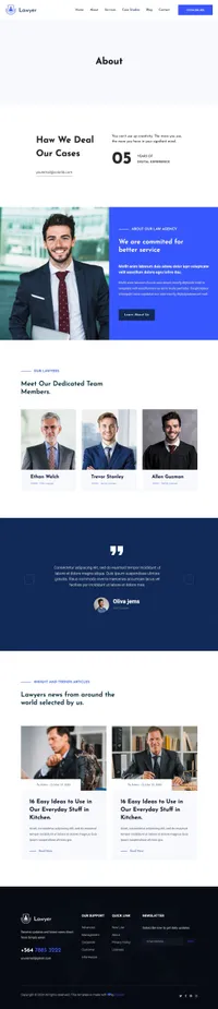thelawyer mini website template desktop screenshot