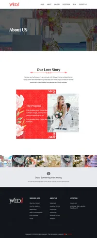 wed mini website template desktop screenshot