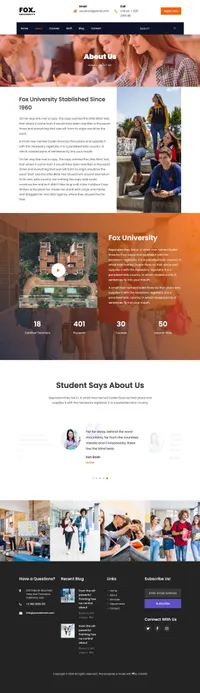 fox mini website template desktop screenshot