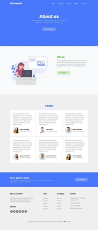 framework mini website template desktop screenshot