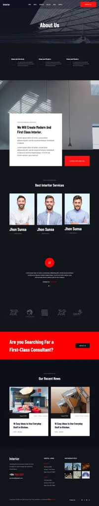 theinterior mini website template desktop screenshot